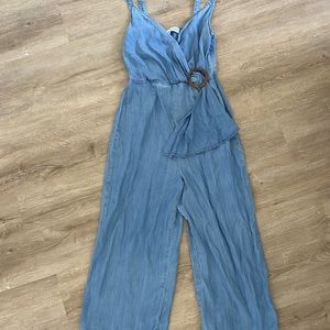 💜 3/$20 V Neck Long Denim Romper